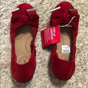 Red Suede Flats